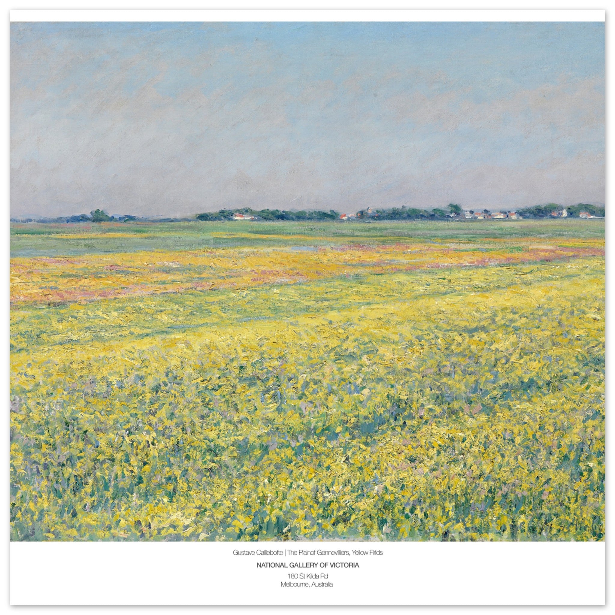 Gustave Caillebotte Poster - The Plain Of Gennevilliers Yellow Fields