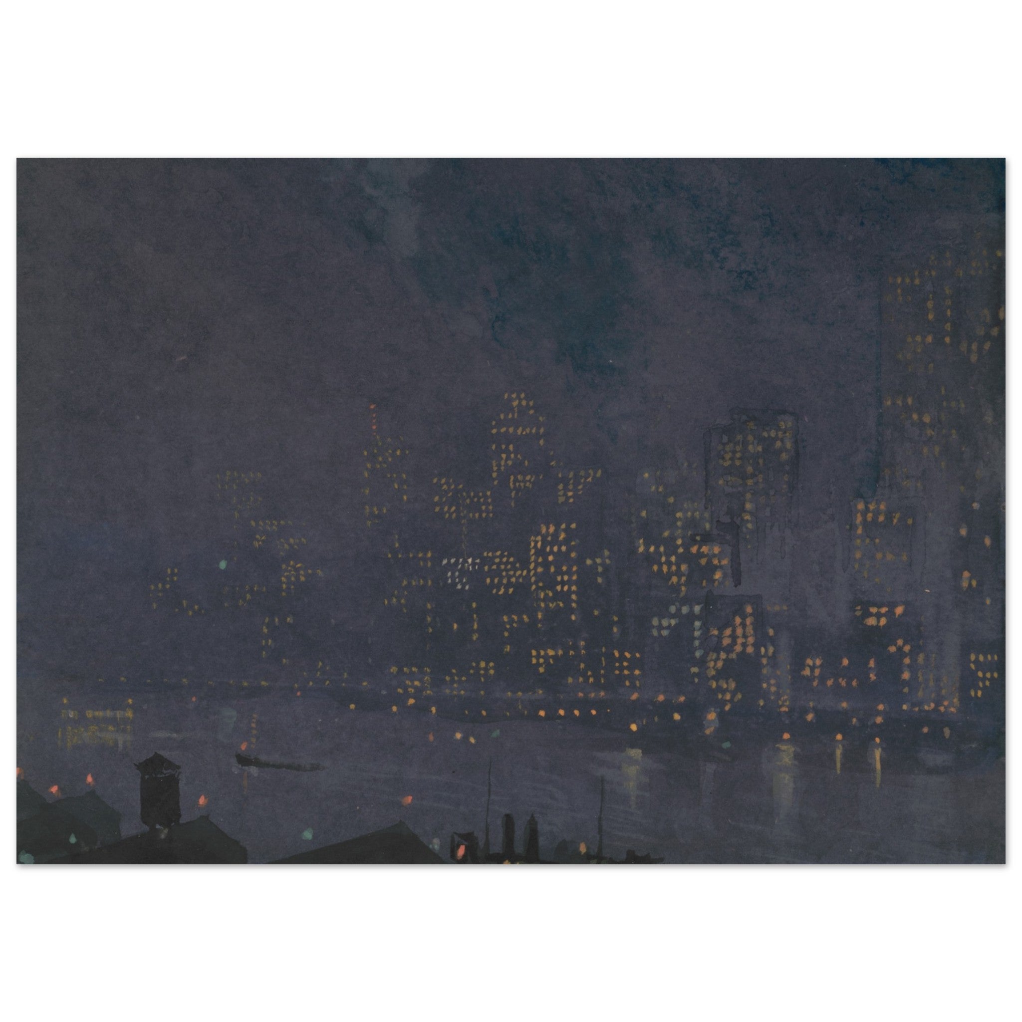 Joseph Pennell Poster - New York City, Skyscrapers At Night