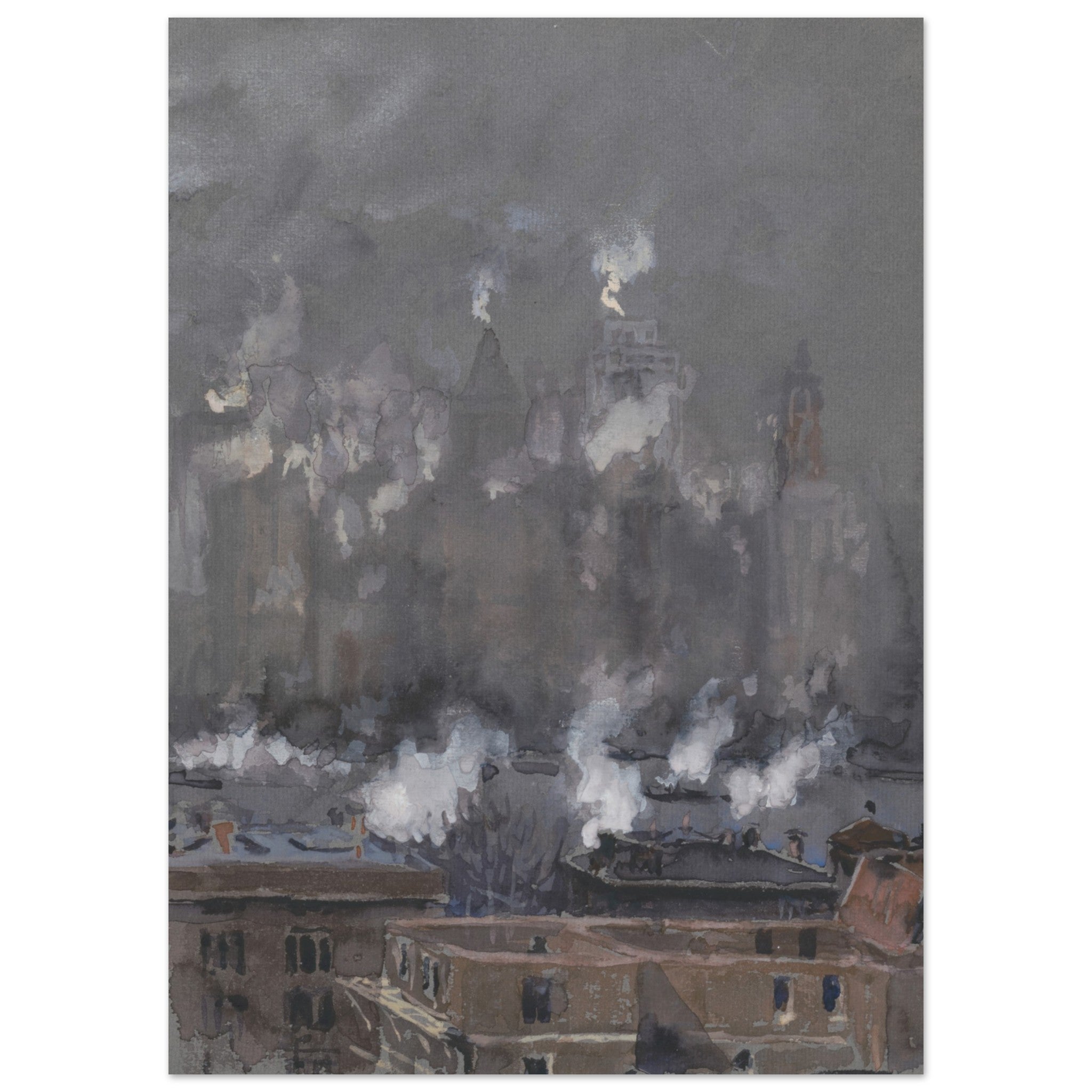 Joseph Pennell Poster - Smoke And Fog On Gray Day, New York City