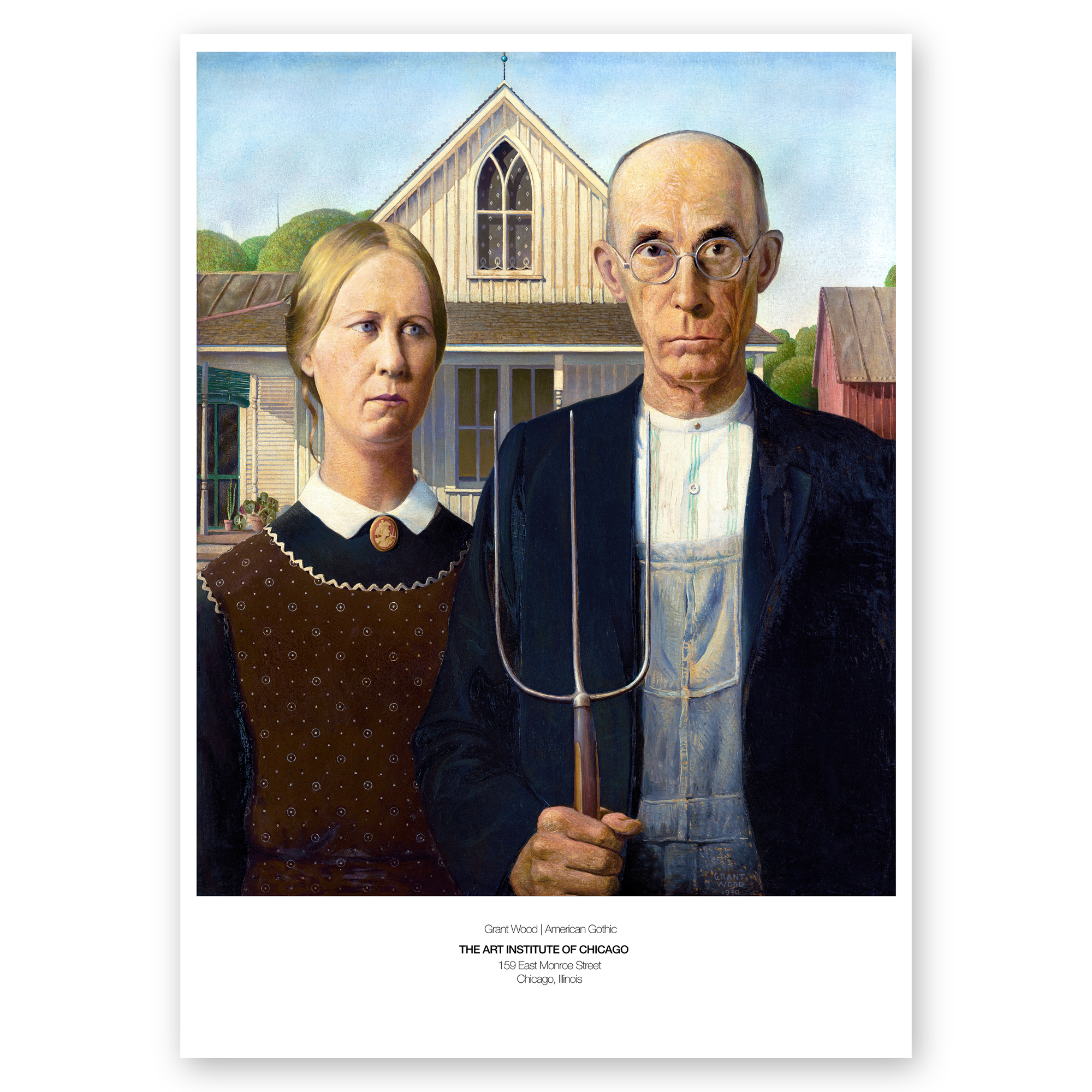 Grant Wood Poster - American Gothic