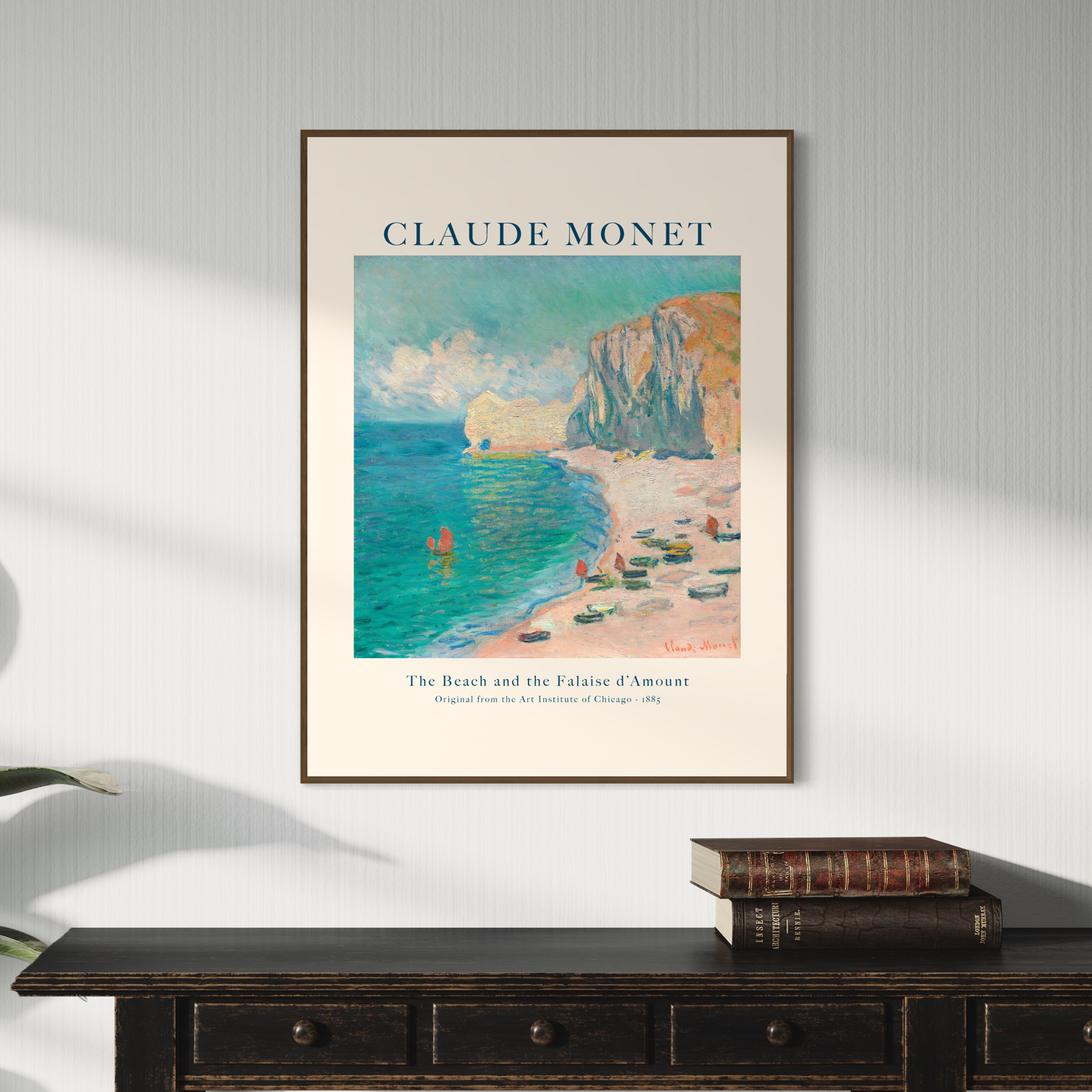 Claude Monet Poster - The Beach and the Falaise d´Amount