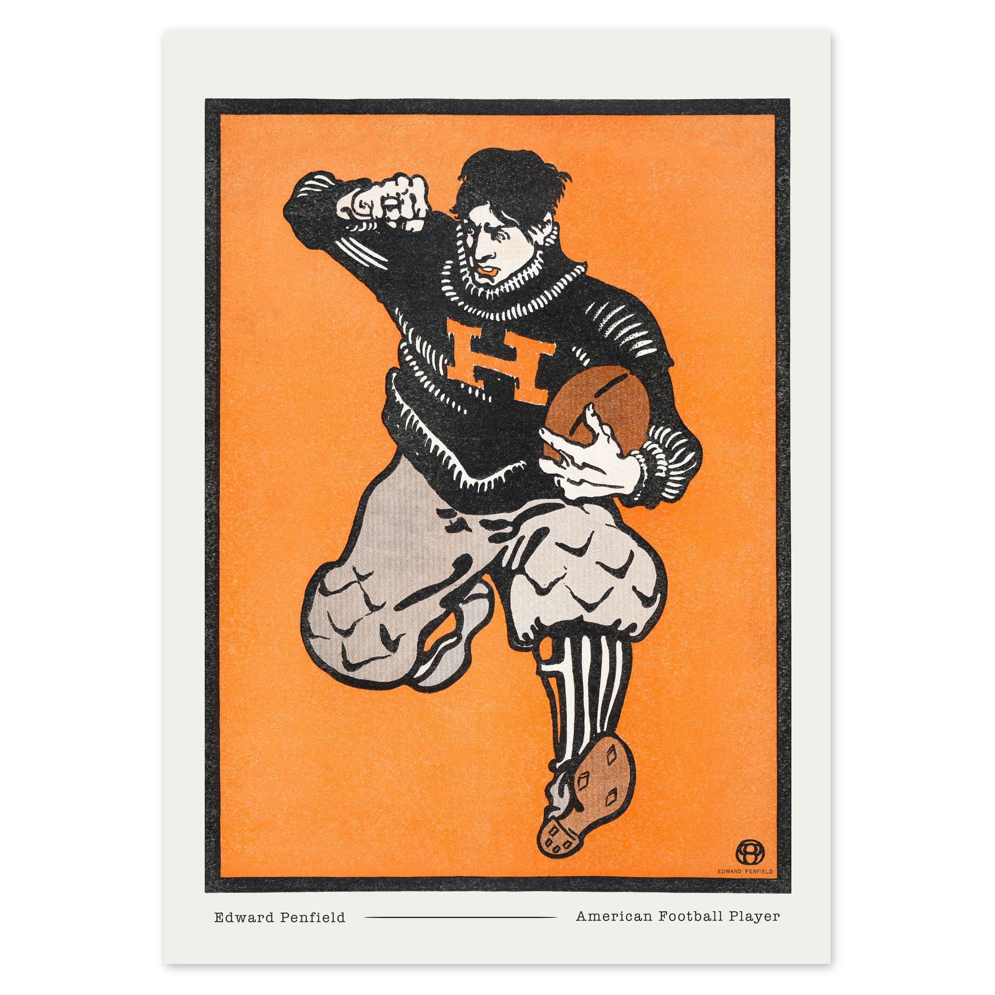 Edward Penfield Poster - American Football Player