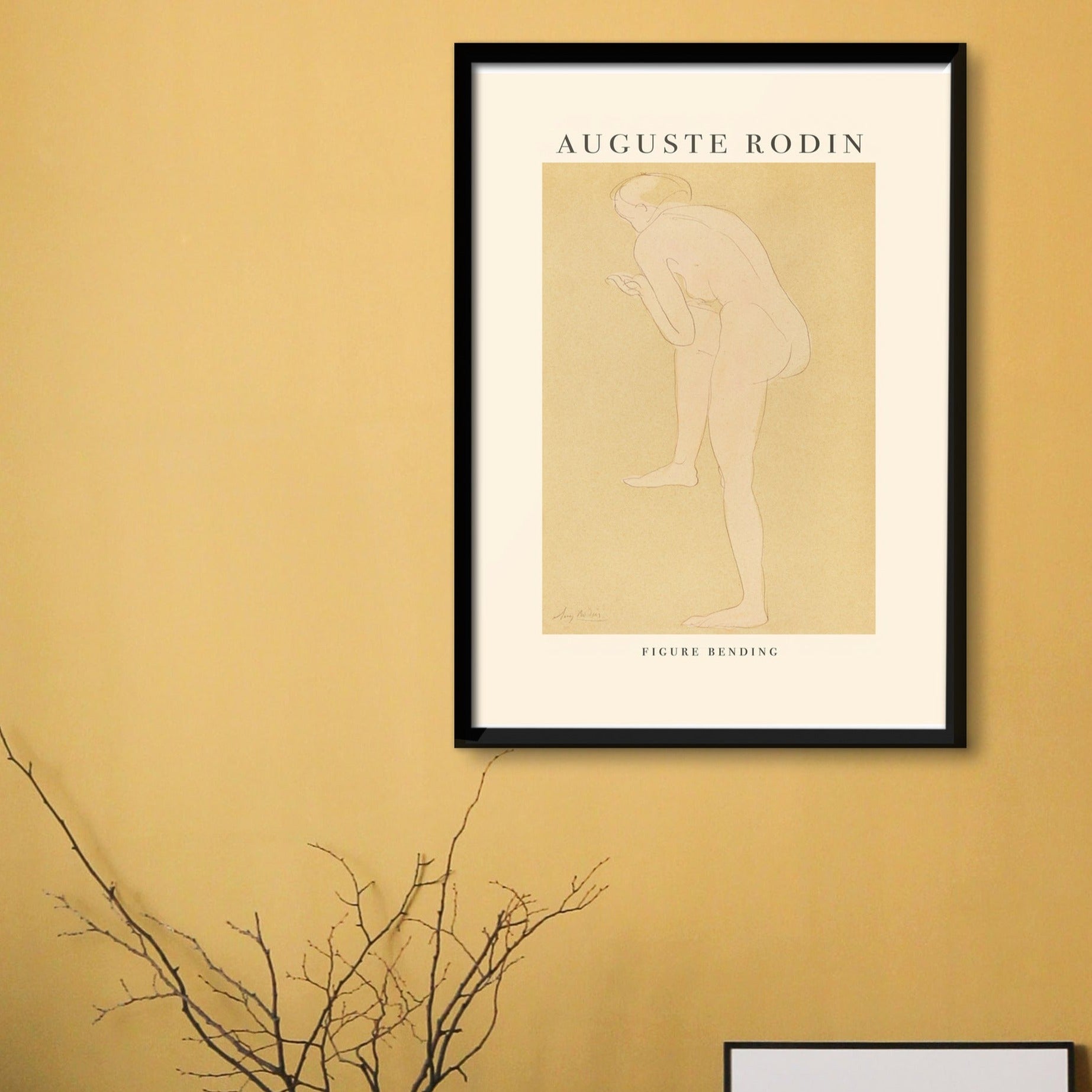 Poster preview. Watercolor and pencil by Auguste Rodin. Auguste Rodin Poster - Figure Bending