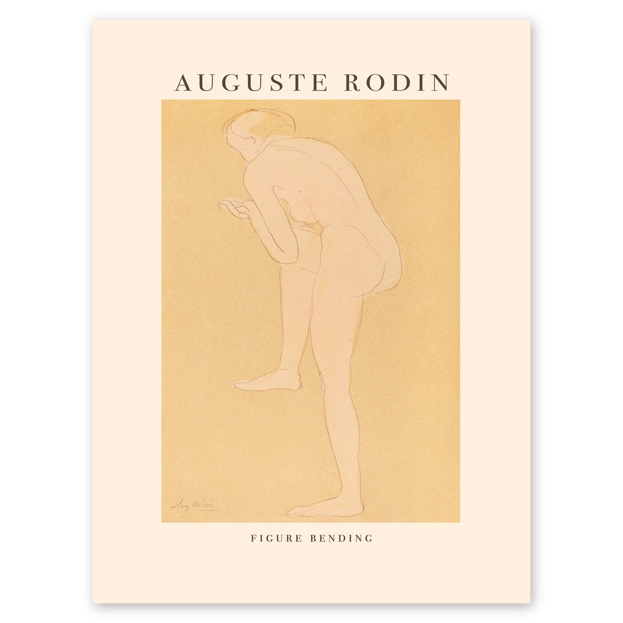 Poster. Watercolor and pencil by Auguste Rodin