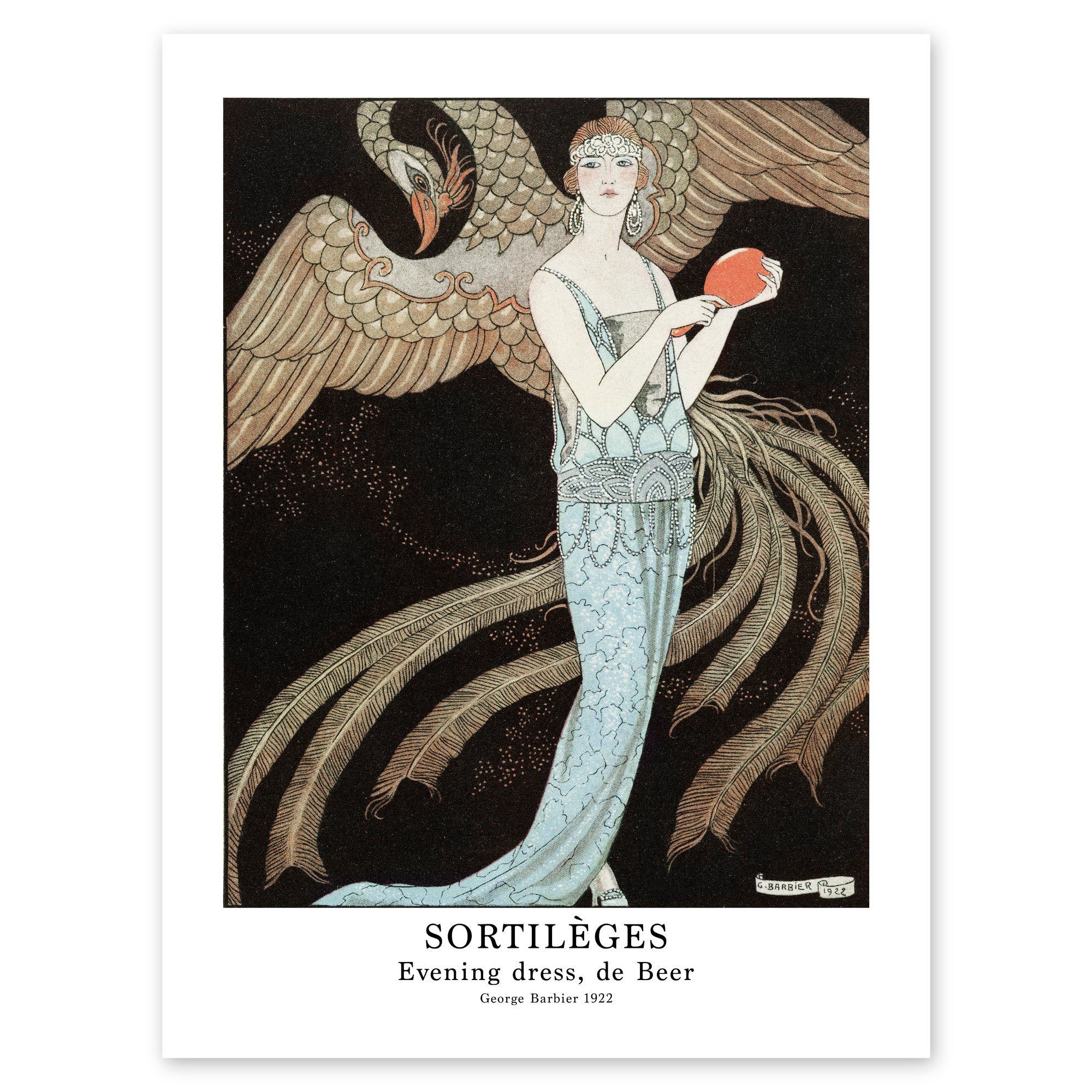 George Barbier Poster - Sortilèges Evening dress de Beer