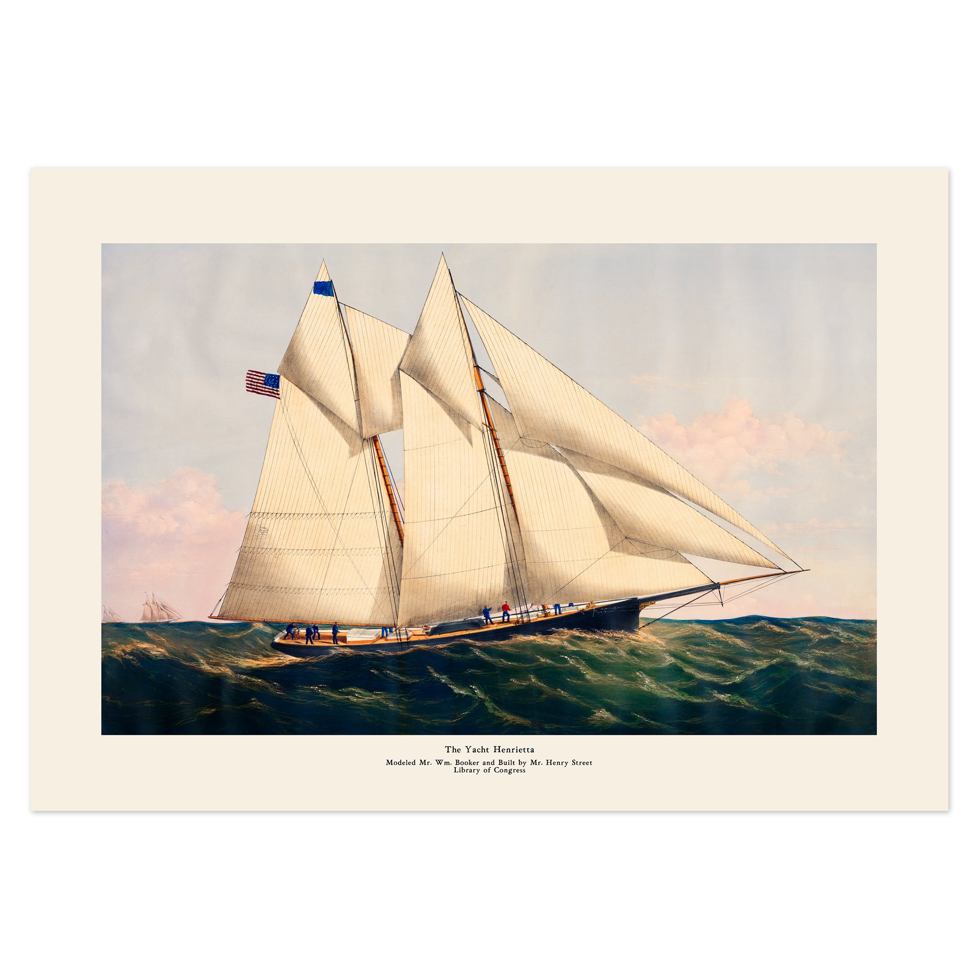 Currier and Ives Poster - The Yacht Henrietta