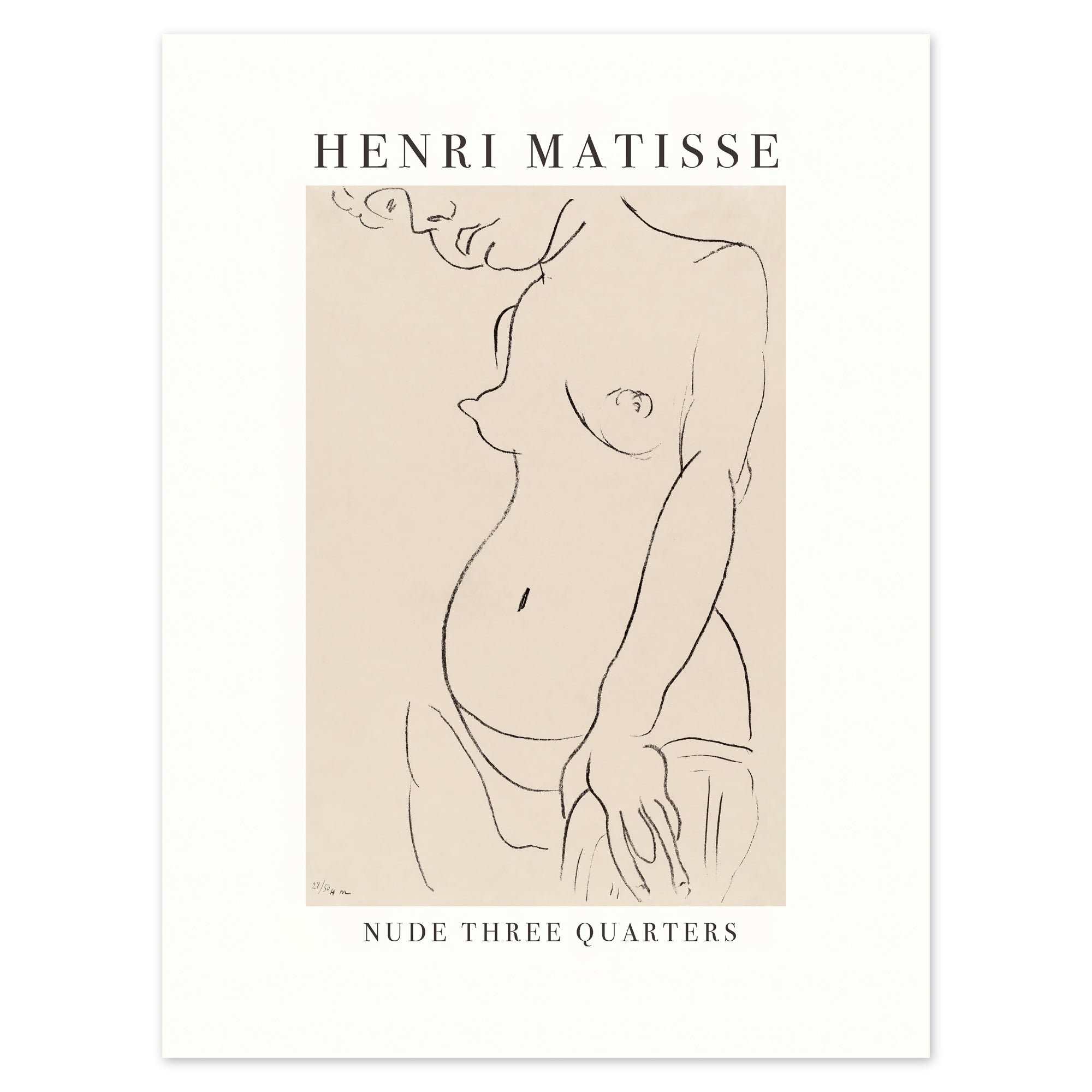 Henri Matisse Poster - Nude Three Quarters