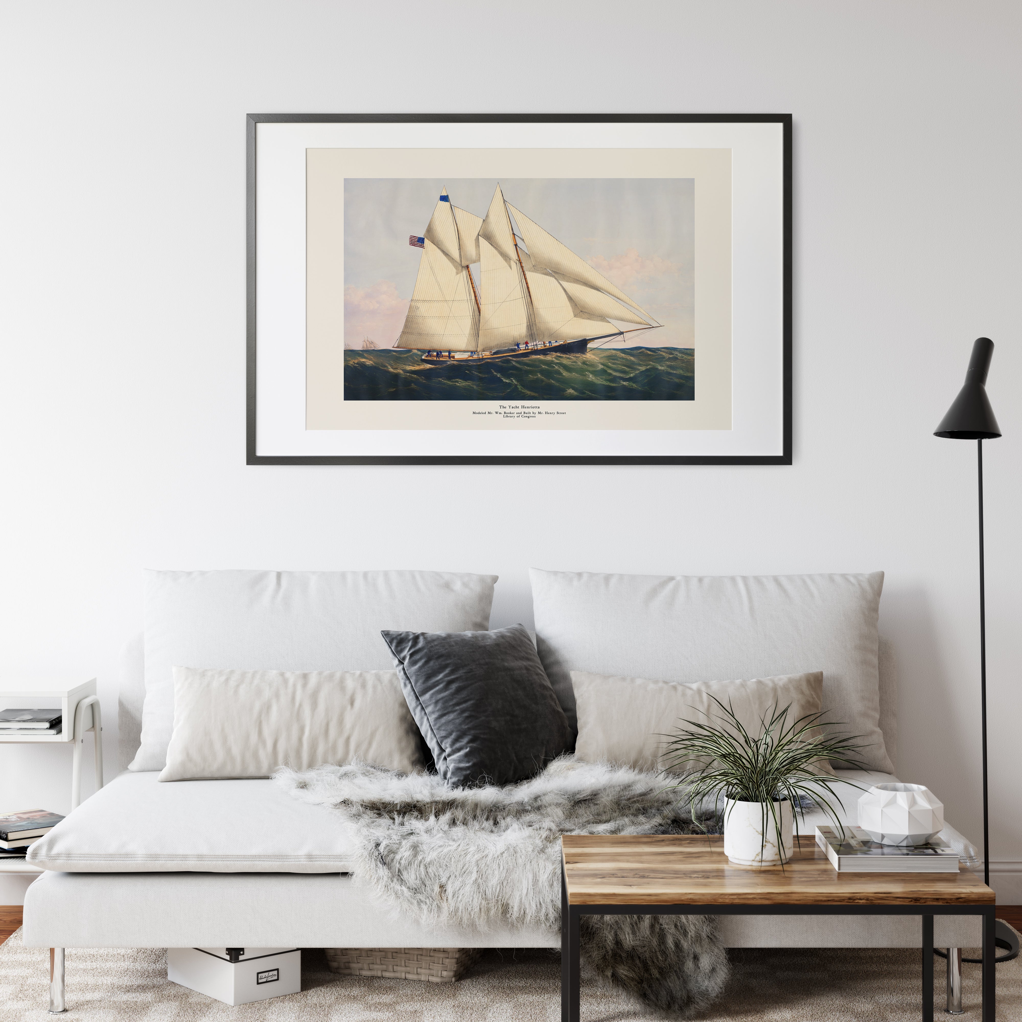 Currier and Ives Poster - The Yacht Henrietta